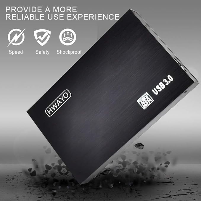 2.5'' 120GB Ultra Slim Portable External Hard Drive USB3.0 HDD Storage for PC/Desktop/Laptop/MacBook/Chromebook (Black)