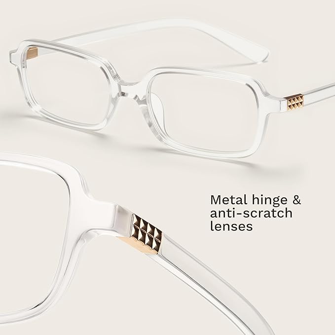 livho Blue Light Glasses for Women – Y2K Aesthetic Frame with Blush Pink Case, 90s Vibe for Screen Time Blue Light Blocking