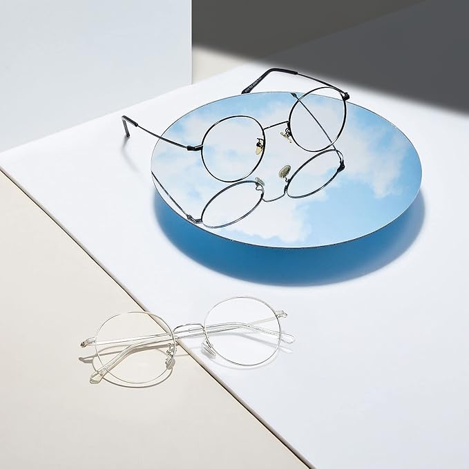 Cyxus Blue Light Glasses for Men and Women, Round Metal Frame Computer Eyeglasses for Office, Gaming, Reading 8090