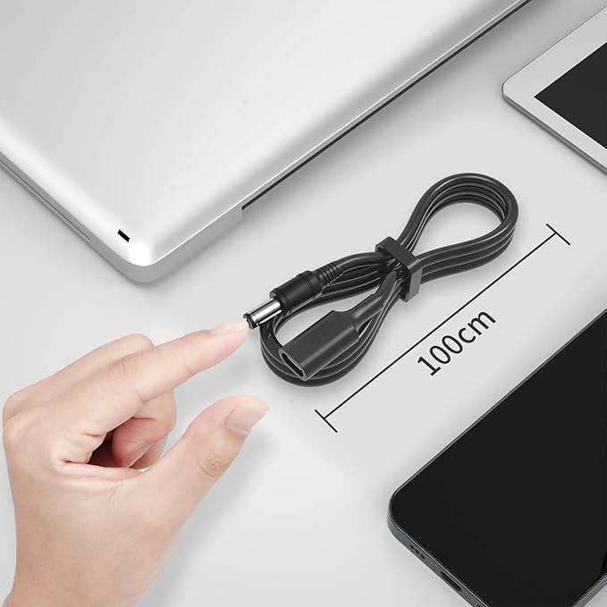 USB C to DC 5.5 x 2.5mm Adapter Cable, 3.28Ft 15W 5V USB C to DC Adapter Cable Power Charging Cord for Webcam Router, IP Camera, Mini Fan, Electric Toothbrush, Table Lamp, 1Pack