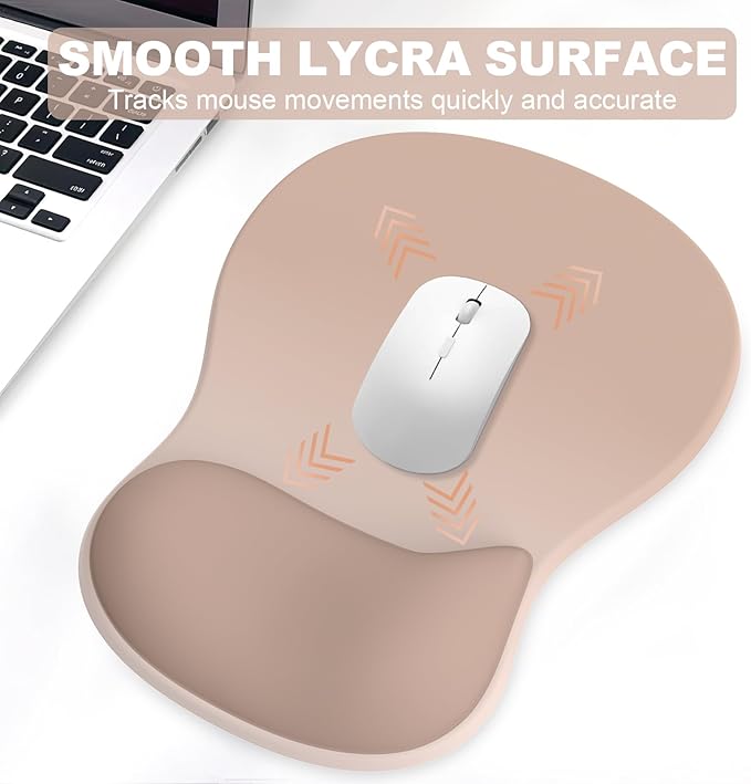 Ergonomic Mouse Pad with Wrist Rest and Keyboard Wrist Rest, Gel Mousepad and Wrist Rest for Computer Keyboard, Pain Relief, Non-Slip PU Base, Mouse Pad with Wrist Support for Gaming, Office, Brown