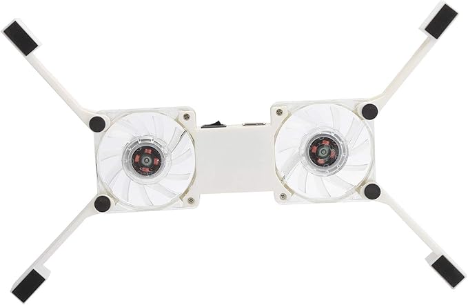 ASHATA Portable Laptop Cooling Pad, with Antiskid Mount, Light Emitting Fan, USB Foldable Heat Dssipation Stand for Notebook Computer (White)