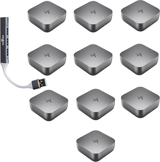HP 180W G6 Thunderbolt 4 Ultra Dock Port Replicator Bundle w/DKZ Hub (Universal Thunderbolt/USB-C Docking Station, Single Cable for Charging, Data Transfers to Any Brand Laptop) 9X481UT#ABA (10-Pack)