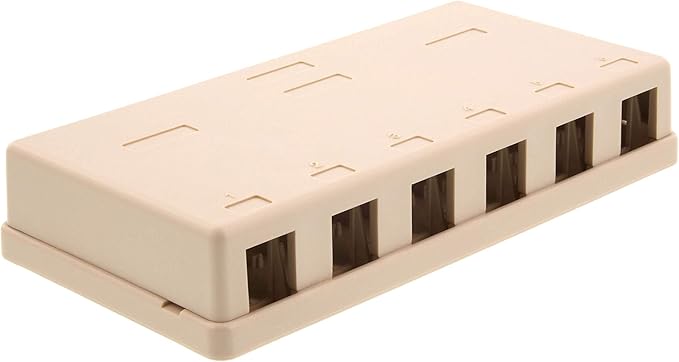 Networx® 6-Port Ethernet Keystone Jack Surface Mount Box, Unloaded, Ivory