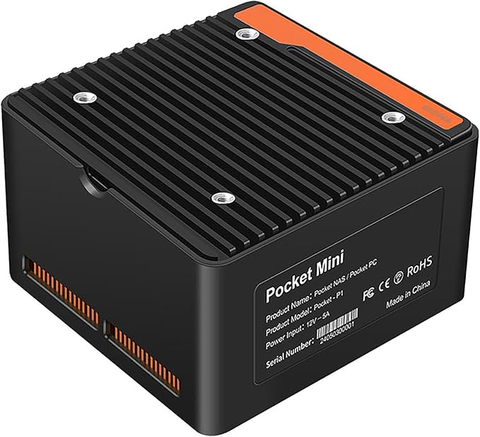 4 x NVMe Mini NAS Server, 4 Bay NAS i3-N305 Pocket PC with Dual i226-V 2.5GbE LAN,Dual HDMI 2.0,USB3.2 Gen2,Support BT5.4/WiFi6/WiFi7 (i3-N305, NO RAM NO SSD)