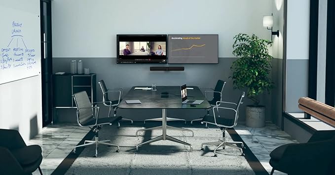 Jabra PanaCast 50 – Intelligent 180° Panoramic-4K Meeting Room Video Camera – Inclusive Video Conferencing Camera with Full Room Coverage, Easy to Set-Up Wide Angle Webcam with Microphones - Grey