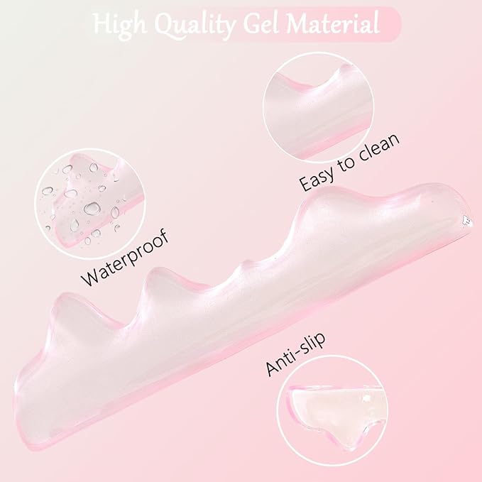 Acrylic Computer Keyboard Stand with Gel Mountain Wrist Rest Keyboard Riser with Comfortable Clear Silicone Mouse Wrist Pad Ergonomic Tilted Transparent Keyboard Holder for Desktop Office Hot Pink