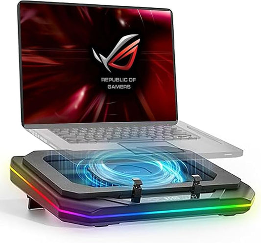 Cooling Pad for Asus ROG Strix G18 (2025) G815LW 18 inch Gaming Laptop, It is a Well Deserved Heat Dissipation Monster,Cooler with Powerful Turbo Fan Can Fast Cooling,6 RGB Light Mode,Touch Start
