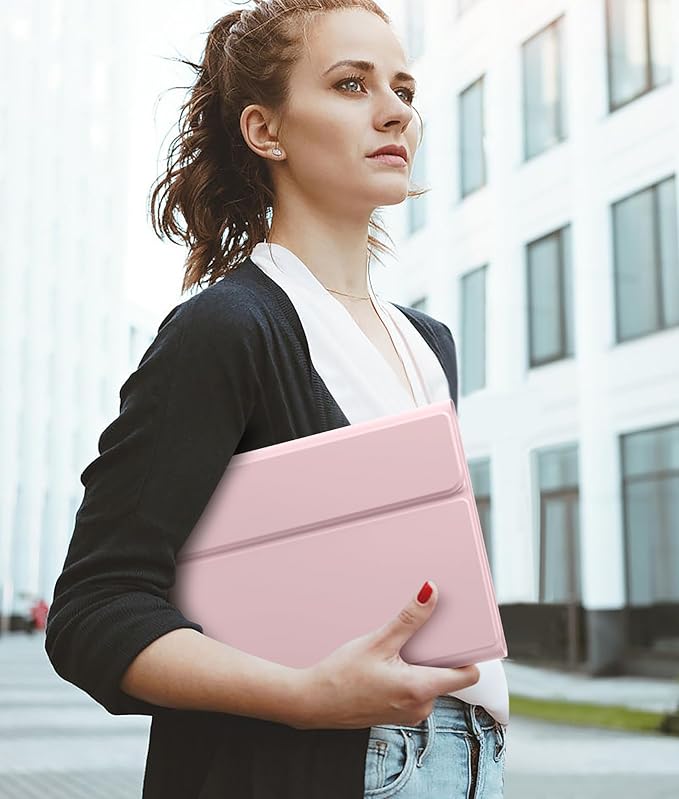 Hamile for iPad 11th 10th Generation Case with Keyboard - 7 Colors Backlit Wireless Detachable Folio Keyboard Cover with Pencil Holder for iPad 11-inch A16 2025 10th Gen 10.9 Inch 2022 (Light Pink)