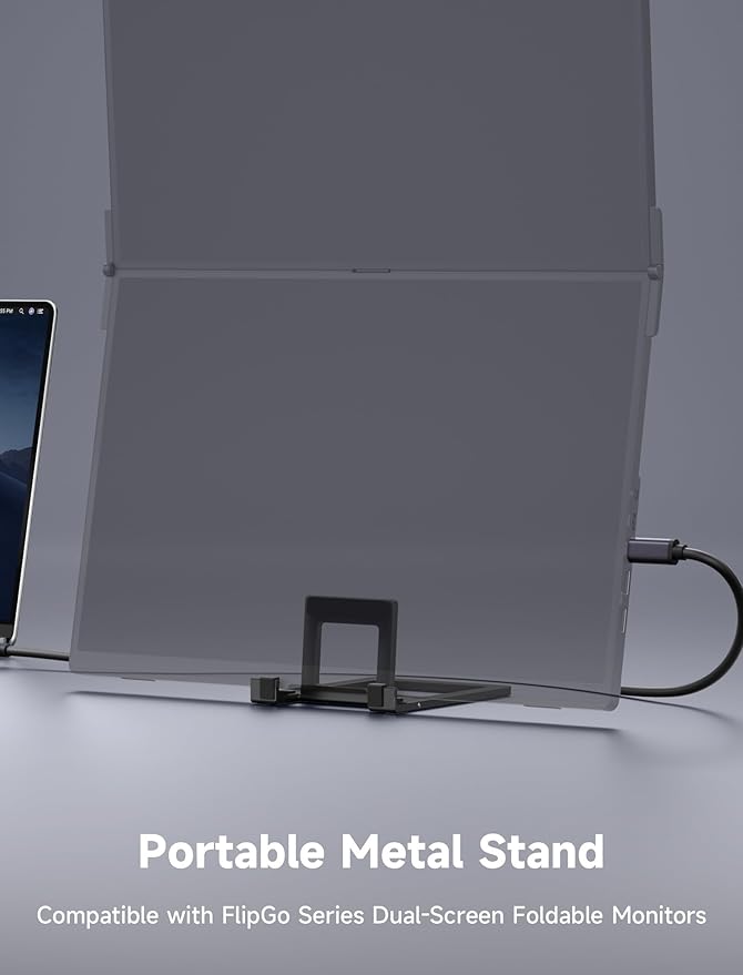 JSAUX Portable Stand Mount for FlipGo Series and 13.5''/15.6''/16 Inch Portable Monitors, Lightweight Screen Extender Holder, Quick Setup Monitor Support for Travel Office Desk -Black