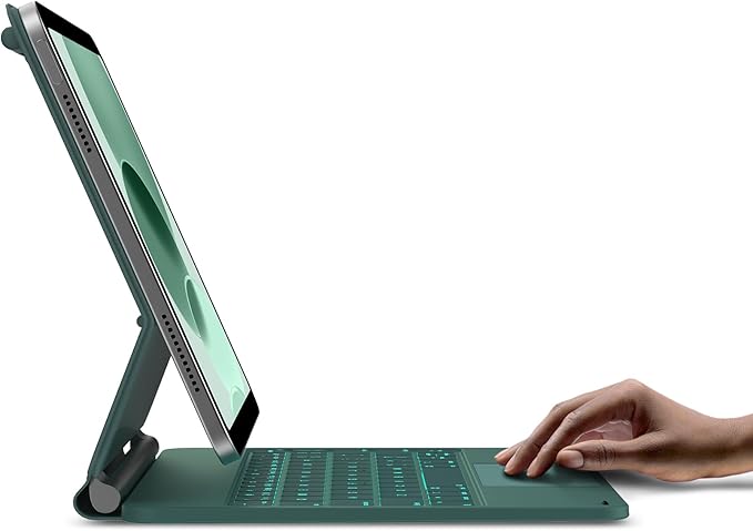 typecase Edge Keyboard Case for iPad 11th Gen A16 (2025) & 10th Gen 10.9" (2022) – Multi-Touch Trackpad, 11-Color Backlit Magic-Style Keyboard – Floating Magnetic Stand, Pencil Holder – Midnight Green