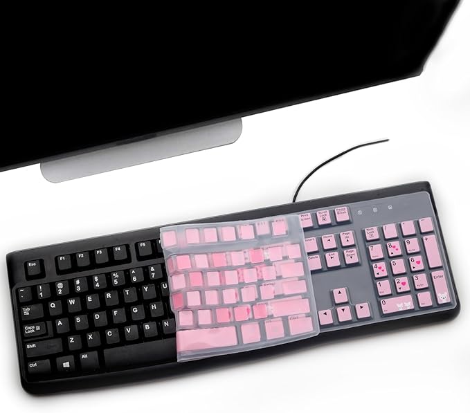 Keyboard Cover for Logitech K120 & MK120 Ergonomic Desktop USB Keyboard, Logitech K120 & MK120 US Layout Waterproof Anti-Dust Keyboard Skin-Lovly