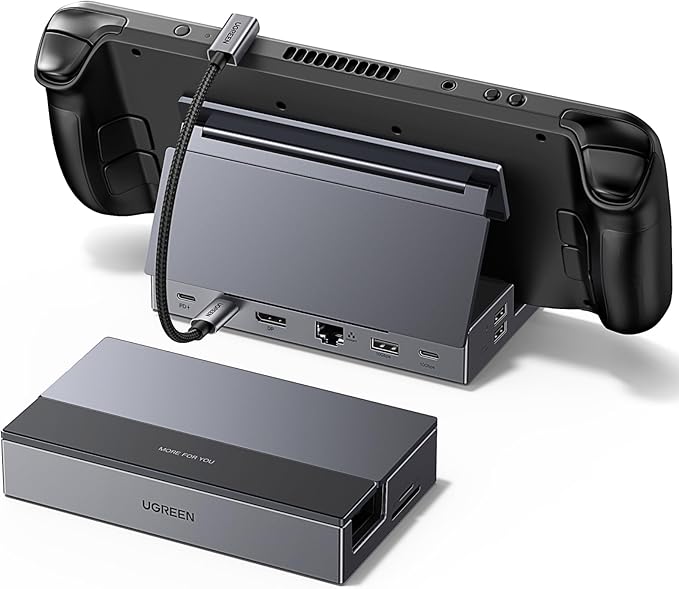 UGREEN Steam Deck Dock 9-in-1 USB C Docking Station with Foldable Stand, 4K@120Hz DP, Gigabit Ethernet, PD 100W, 10Gbps USB A&C 3.2, TF/SD for Steam Deck, Rog Ally, ROG Xbox Ally, Legion Go etc.