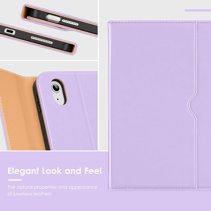 VIKESI Keyboard Case for iPad (A16,2025) 11th Generation/iPad 10th Generation Case (10.9" 2022),Premium Leather Smart Cover,Built-in Breathing Light,Function Row,Pencil Holder,Card Slots - Taro Purple