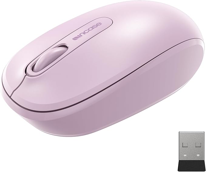 Incase Wireless Mobile Mouse 1850 – Designed by Microsoft – Compact, Comfortable, Right/Left Hand Use, 6-Month Battery Life, Nano Transceiver, Works with Mac/Windows 8/10/11 (Light Orchid)