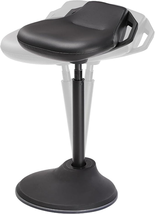SONGMICS Ergonomic Wobble Stool, Height Adjustable Standing Desk Stool 23.6-33.3 Inches, Swivel Balance Chair with Non-Slip Base, Standing Chair, for Active Sitting, Office, Home, Ink Black UOSC12BK