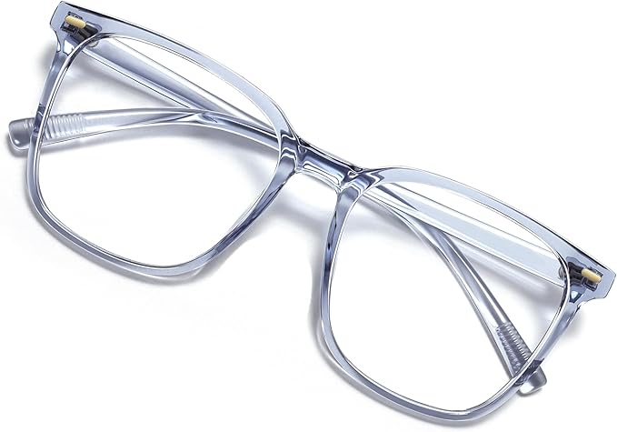 Oversized Square Blue Light Blocking Glasses for Women Men, Anti-Fatigue Computer Monitor Glasses Reduce Eye Strain
