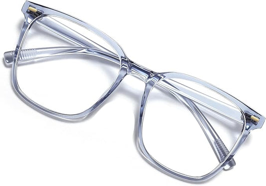 Oversized Square Blue Light Blocking Glasses for Women Men, Anti-Fatigue Computer Monitor Glasses Reduce Eye Strain