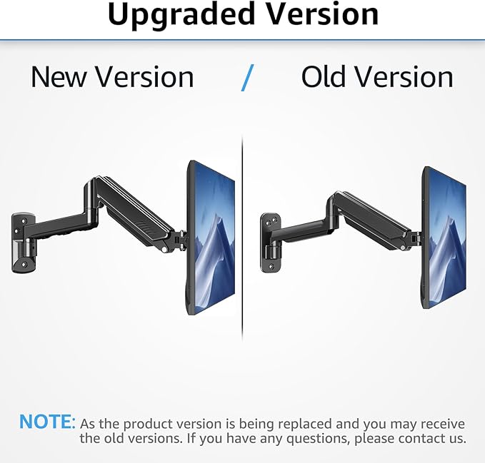 MOUNTUP Single Monitor Wall Mount for Max 32 Inch Computer Screen, Fully Adjustable Monitor Arm, Wall Mount Monitors Holder Support 4.4-19.8lbs Display, VESA Bracket Fit 75x75mm, 100x100mm