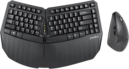 Perixx PERIDUO-813B US, Wireless Ergonomic Compact Keyboard & Vertical Mouse - Bundle with a 6-Button Ergonomic Vertical Mouse - Black - US English…