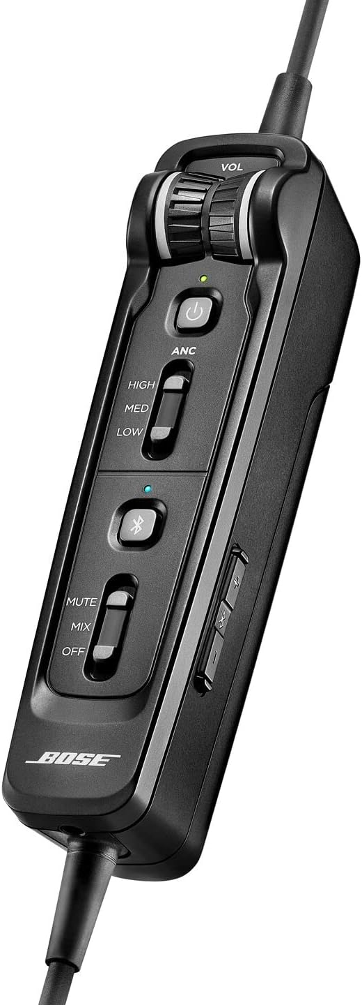 Bose A30 Bluetooth Aviation Headset - Lightweight Comfortable Design, Adjustable ANR and Noise Cancelling Microphone, [XLR (5 pin)] – Black