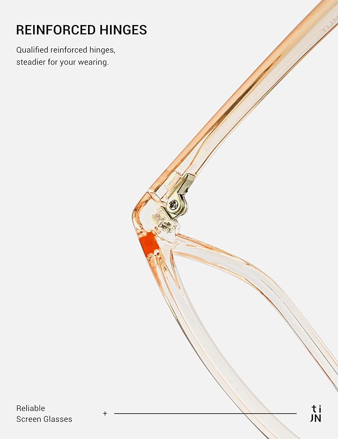 TIJN Sleep Glasses for 99.9% TR90 Blue Green Light Blocking Dual AR Coatings Red Lens for Computer Gaming Reduce Eyestrain, Crystal Orange