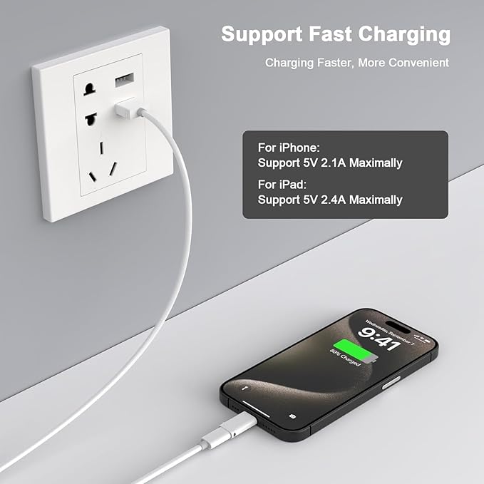 2Pack Lightning Male to USB C Female Charging Adapter,[MFi Certified] Type C Charging Support Data Transmission Call Audio Connector Dongle for iPhone 14/13/12/11/8/7/XS/Plus/Pro Max/6/5 iPad No Call
