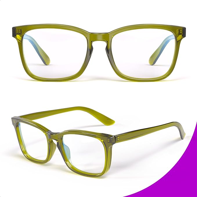 VISOONE Blue Light Blocking Glasses Square with Anti Computer Glare for Gaming Women and Men MONTANA