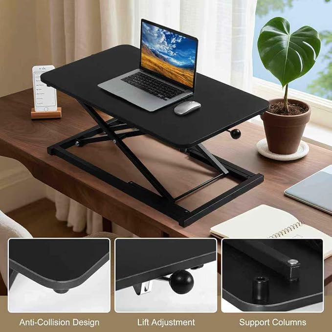 Keyboard Riser for Stand Up Desk Riser,Standing Desk Converter Height Adjustable,Computer Keyboard Stand for Desktop,Ergonomic Sit Stand Computer Workstations Black Size 23.6 Inch