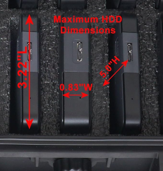 Case Club 14 External Hard Drive Case. Waterproof, Airtight, & Heavy Duty. Includes Pressure Relief Valve, Folding Handle, Padlock Holes, O-Ring Seal.
