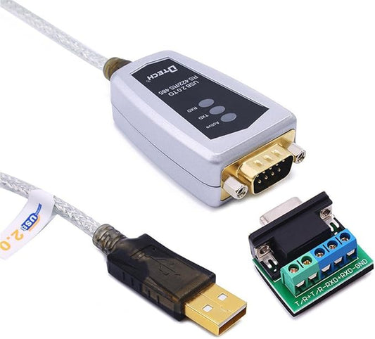 DTECH USB to RS422 RS485 Serial Port Adapter Cable with FTDI Chipset 5 Position Terminal Board for Windows 11 10 8 7 XP Mac (4 Feet)