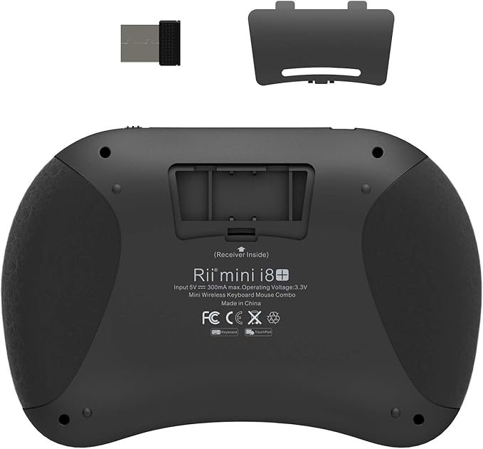 Rii 2.4GHz Mini Wireless Keyboard with Touchpad＆QWERTY Keyboard, Backlit Portable with Remote Control for Laptop/PC/Tablets/Windows/Mac/TV/Xbox/PS3/Raspberry Pi .(Black)
