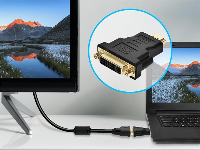 Monoprice HDMI Male to DVI-D Single Link Female Adapter - for Use with Computer's Video Card, DVD Player, Blu-ray Disc Player, Gold Plated Connectors, Black