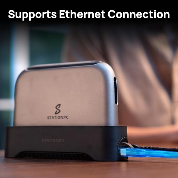 PocketCloud Dock with M.2 NVMe Slot, 2.5GbE Ethernet, PD Charging & USB-A Ports, Modular SSD Storage, Smart Cooling, Dual Backup & Auto Charging (Dock Only)