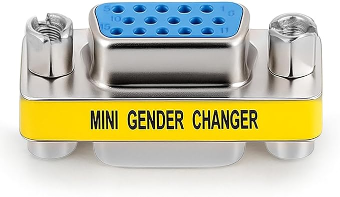 VGA Female to Female Adapter, VGA Coupler HD15 Mini Gender Changer VGA Cable Extender Connector for Monitors Projectors Equipment Cable
