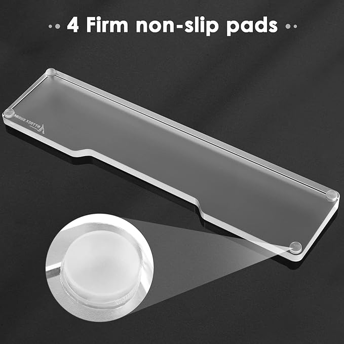 Acrylic Gaming Keyboard Wrist Rest Pad,Clear Wrist Rest for Computer Keyboard,Office,PC Gaming,Laptop,Mac,Comfortable,Lightweight,Ergonomic for Easy Typing Pain Relief-Length 14.17 inch