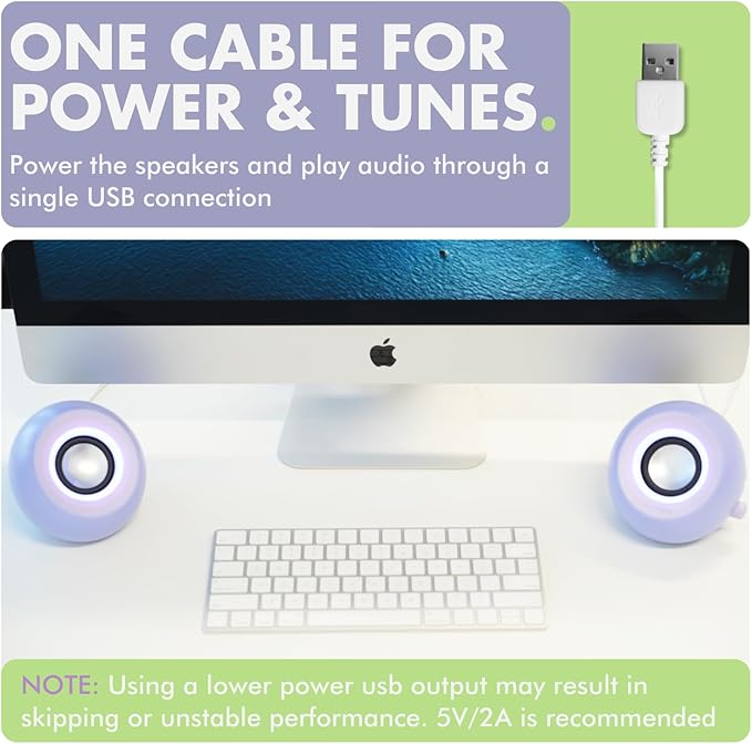X9 Performance Purple Computer Speakers for Desktop PC with RGB Lighting, Bluetooth, USB, and AUX - Triple Mode Connection, Dual 2.25" Drivers for Work and Play - Bluetooth PC Speakers - Purple