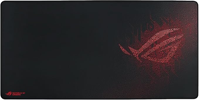 ASUS ROG Sheath Gaming Mouse Pad – 35.4” x 17.3", Extra-Large Surface, Pixel-Precise Tracking, Anti-Fray Stitched Edges, Non-Slip Base - Black/Red