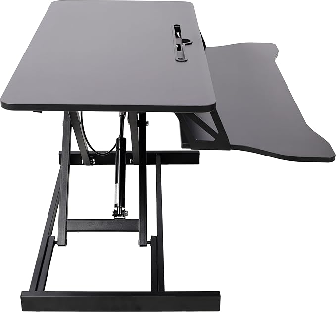 Standing Desk Converter, 32" Wide, Height Adjustable Sit Stand Up Desk Riser with Keyboard Tray, Desktop Workstation for Home Office Computer Laptop, Black