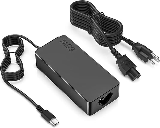 XOUBZ 65W USB C Laptop Charger Compatible with Lenovo ThinkPad Yoga Chomebook and More USB Type C Power Adapter