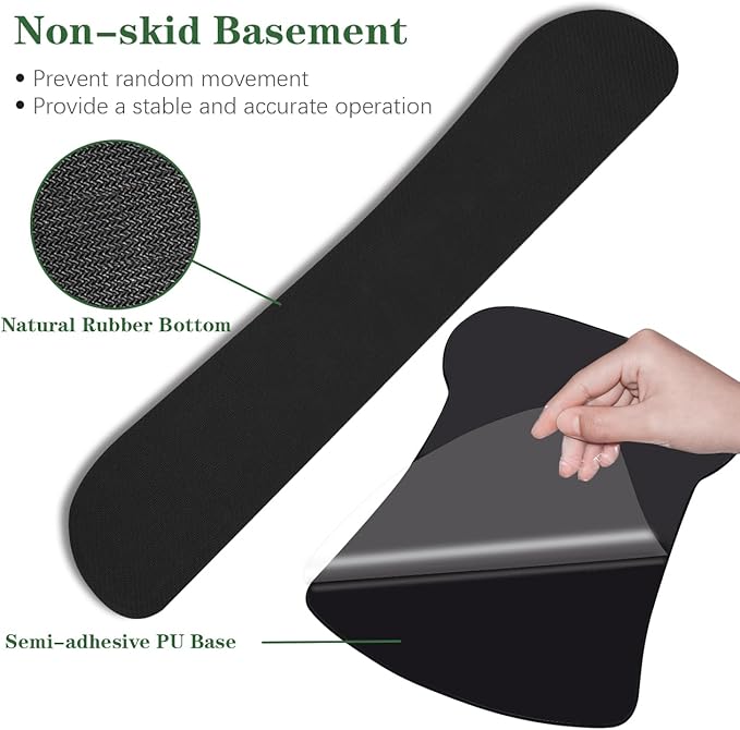 Ergonomic Wrist Rest Support for Mouse Pad&Keyboard Set, Comfortable Memory Foam Keyboard Pad and Soft Gel Mouse Pad, Easy Typing and Pain Relief for Gaming, Office, Laptop, Green