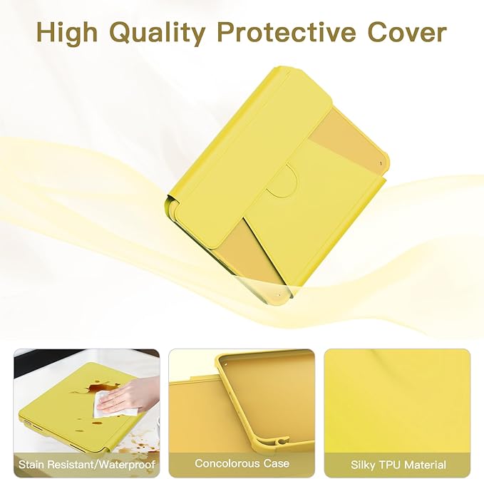for iPad 11th(A16, 2025)/10th Generation Case with Keyboard, 360° Rotatable Case & Detachable Backlit Keyboard, Precision Cutouts and Pen Holder for iPad A16 11''/10th 10.9'', Yellow