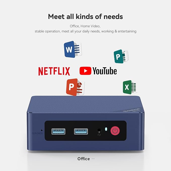 Beelink Mini PC, MINI S13 Intel Twin Lake N150 (Upgraded N100, 4C/4T), Mini Computer 16GB DDR4 RAM 500GB M.2 SATA SSD, Desktop PC Dual HDMI 4K UHD/2.5G Ethernet/WiFi6/BT5.2/W11 Home/HTPC