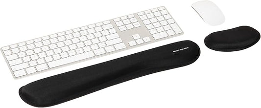 Mind Reader Ergonomic Keyboard and Mouse Wrist Rest Set, Gaming Accessory, Memory Foam, 16.75" L x 3" W x 0.75" H, 2 pcs, Black