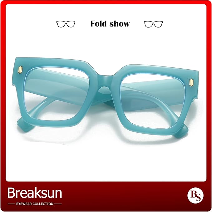 Fashion Oversized Blue Light Blocking Glasses for Women Men Trendy Big Square Frame Computer Eyeglasses