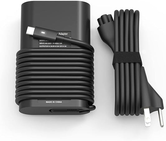 65w 45w USB-C Type C Laptop Charger Compatible with Dell Latitude 7275 7370 5420 5285 5290 5520 XPS 13 9250 9360 9365 9370 9380 9350 Chromebook 3100 3400 la65nm170 02YK0F Adapter Power Cord