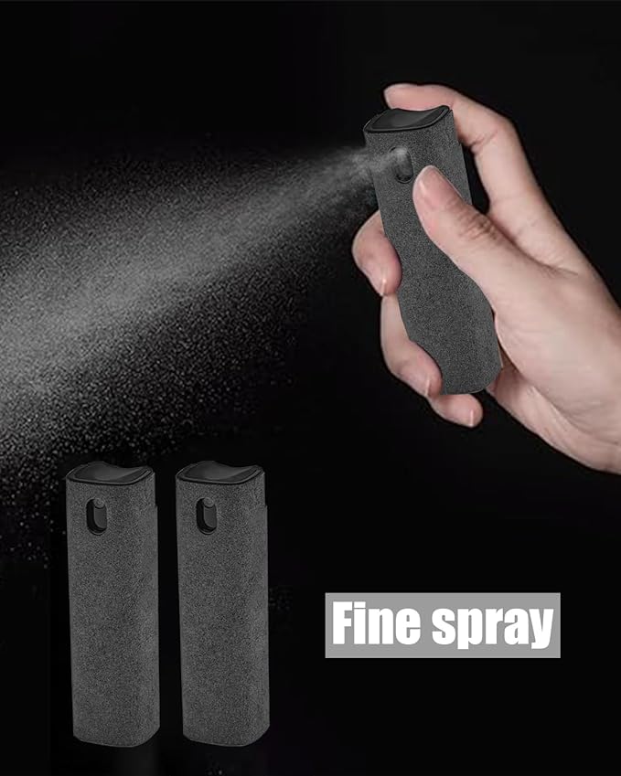 Screen Cleaner Spray and Wipe Touch Screen Cleaner Cleaner iPad Cleaner for iPhone Computer Laptop Tablet MacBook Tesla Display Cell Phone Eyeglasses（Grey）