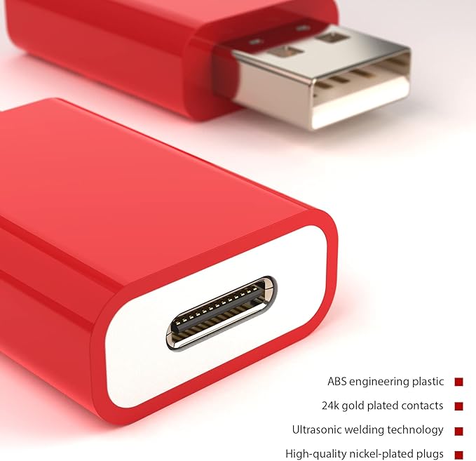USB Male to USB-C Female Adapter,USB Type C to Type-A Charger Cable Converter for Apple Watch Series 10 9 8 7 SE Ultra,MagSafe Charger,iPhone 16 15 14 13 12 Pro Max