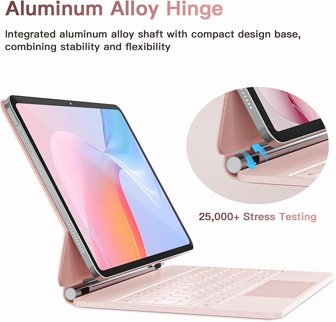 for iPad Air 11 inch Case with Keyboard (M4/M3/M2, 2026/2025/2024), iPad Pro 11 (4th/3rd/2nd/1st Gen) & Air 5/4th Magic Keyboard Case, 11 Colors Backlit, Multi-Touch Trackpad, Pink