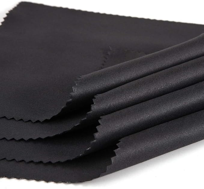 Eyeglass Cleaning Cloth Glasses Cleaner 12Pack Microfiber Lens Eyewear Sunglasses Wipes Clean Jewelry Screen Camera Lint Free Thick 5x6 Inch (Black, 6x7)